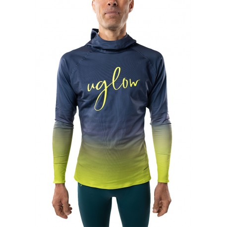 UGLOW BRUSHED LS HOODIE M TEAL